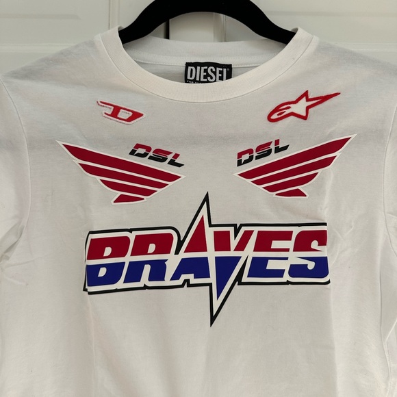 Diesel Cropped Tee with Graphics - Picture 2 of 13